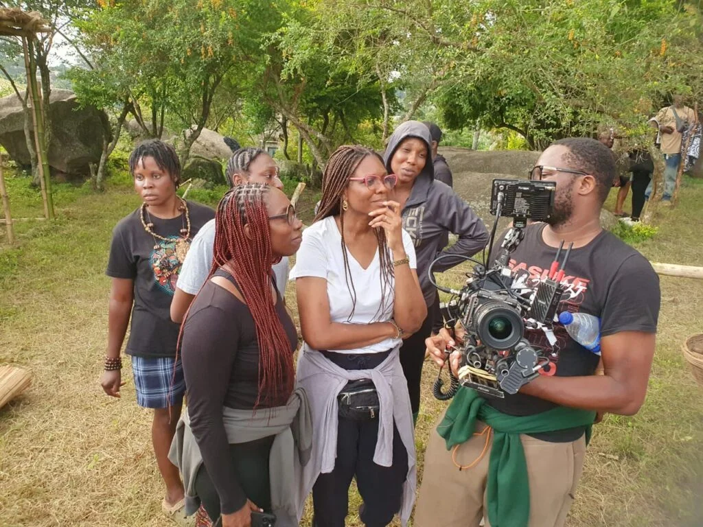 Film crew discussing